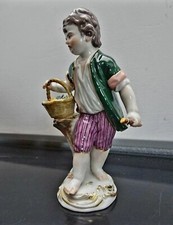 Meissen Gärtnerkind mit Korb u. Flöte 