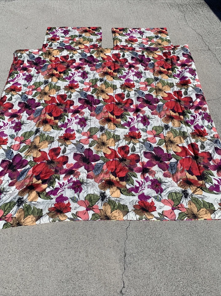 JUEGO DE FUNDAS EDREDÓN FLORES COLIBRÍ HIBISCO ROSA HAWAIANO❤️sj17j Foto 2 de 4