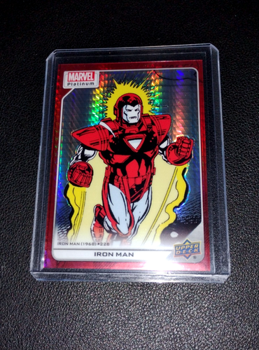 Iron Man 2023 Upper Deck Marvel Platinum Red Prism #/199 SP Free Shipping! - Picture 2 of 3