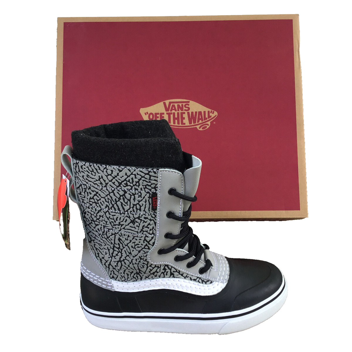 Mens Vans Snow Shoes Vans Boots Mens Size Black White MTE Gore-Tex