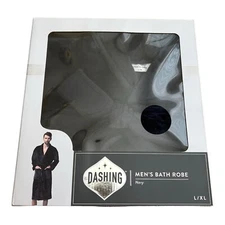 Men's Navy Bath Robe - Size: L/XL by Dashing Fine Gifts - Factory Sealed