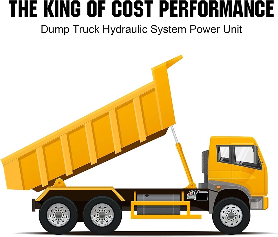 Remolque de volteo con bomba hidráulica de doble efecto de 8 cuartos de galón paquete de unidades de 12 V CC unidad de potencia Foto 3 de 4