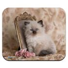 Ragdoll Tiffany Cat Kitten Victorian Roses Low Profile Thin Mouse Pad Mousepad