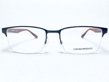 NEW Emporio Armani EA1113 3085 Mens Matte Black Half Rim Eyeglasses Frames 56/19
