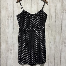J.Crew 12 Polka Dot Dress Women Black Excellent Pockets Adjustable Straps 43841