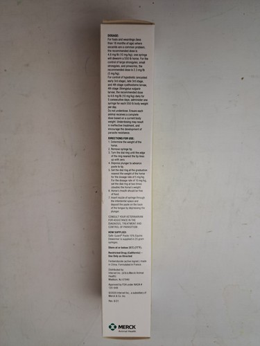 Merck Animal Safe Guard 25 Gram Paste Equine Dewormer, 100mg/g  (2PK) - Picture 3 of 9