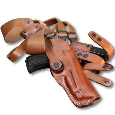 Vertical Leather Shoulder Holster Fits, Taurus GX4XL 9mm 3.71