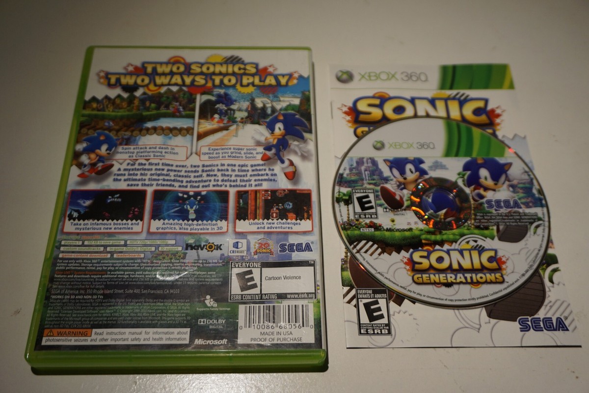 Sonic Generations X Box 360 (Microsoft Xbox 360, 2011) 10086680560