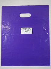 100 Qty. 12" x 15" Purple Glossy Low Density Merchandise Bag Retail Shopping