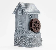 Bernini Cordless Casa Cottage Fountain With Waterwheel | Grey
