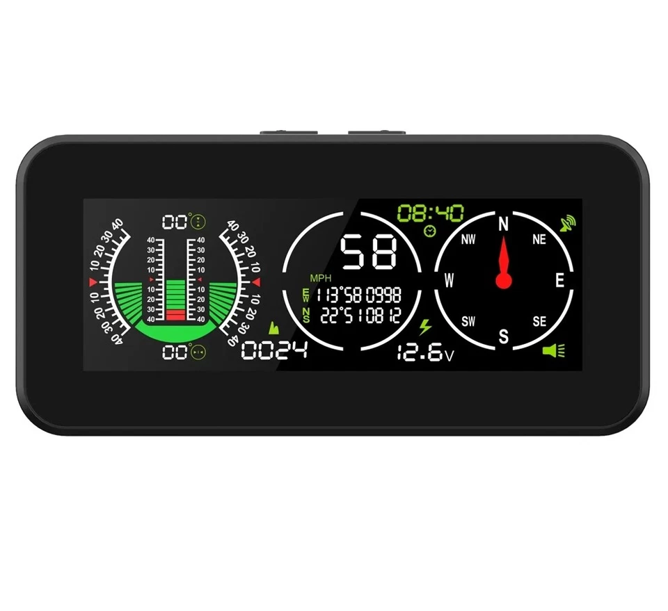 Car Digital GPS Speedometer HUD Gauge Inclinometer Compass Slope Meter Level USA - Image 3 of 4
