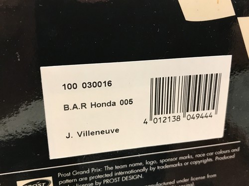 MINICHAMPS 030016 BAR 005 LUCKY STRIKE F1 2003 #16 VILLENEUVE -1:18- FAIR IN BOX - Imagen 3 de 10
