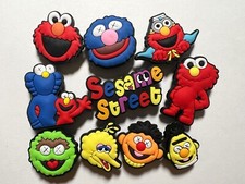 10 pcs shoe charms for croc Theme Charms sesame street Cartoon Shoe Charms