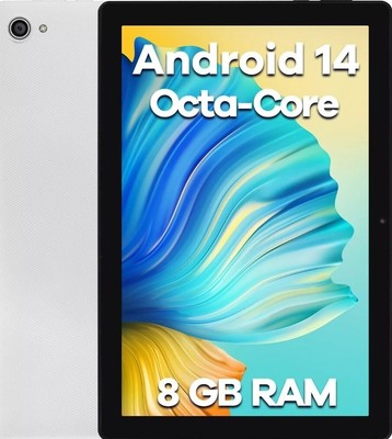 10.1 Inch Tablet Android 14 Octa Core Processor Tablet, 8GB RAM 
