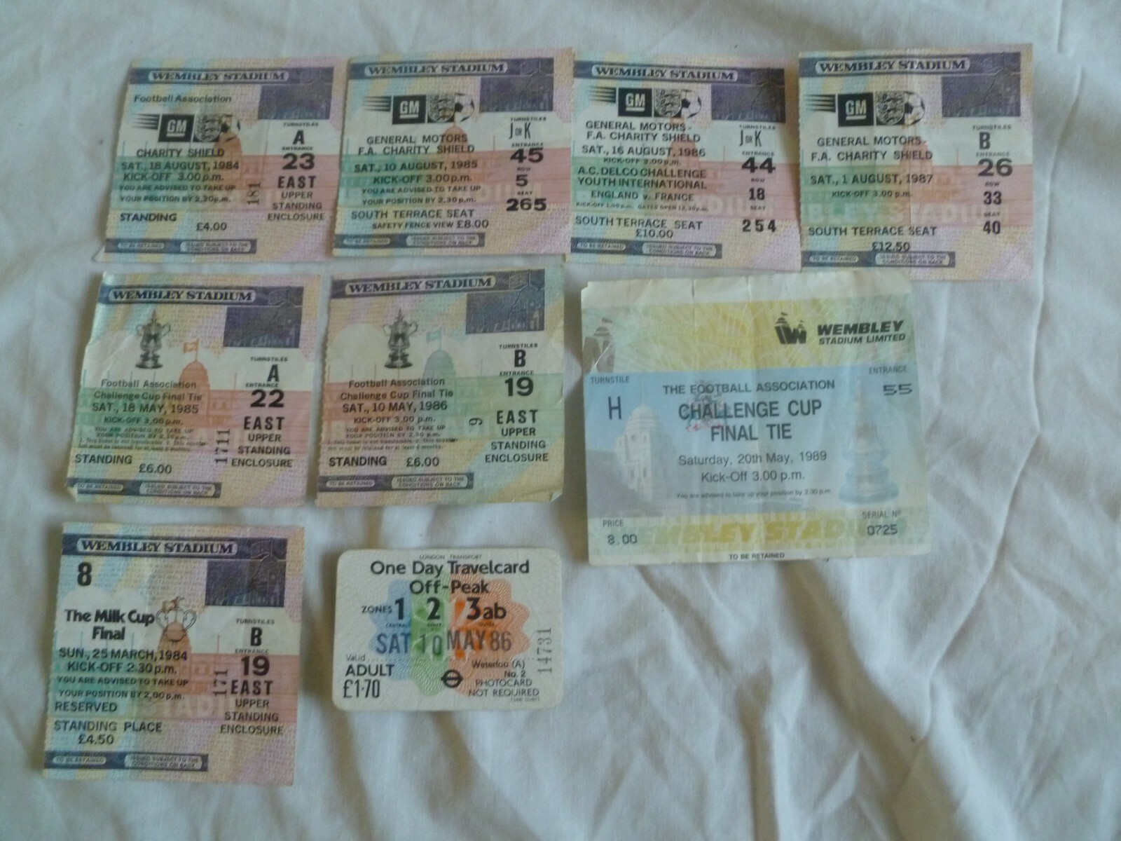 8 Old Wembley Final Tickets 1980 's Football Ticket Job Lot eBay