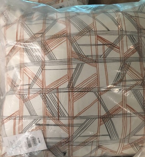 Bar III Bedding Moto / Multi Lines 18x18" Throw Pillow Grey / Multi - MSRP $55 - Picture 2 of 4