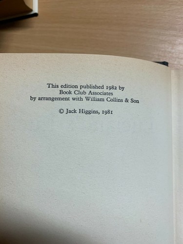 1982 JACK HIGGINS "LUCIANO'S LUCK" WW2 FICTION HARDBACK BOOK (P3) - Picture 5 of 9