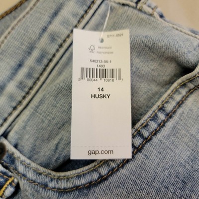 Gap Girls Blue Light Wash Husky Stretch Athletic Straight Denim