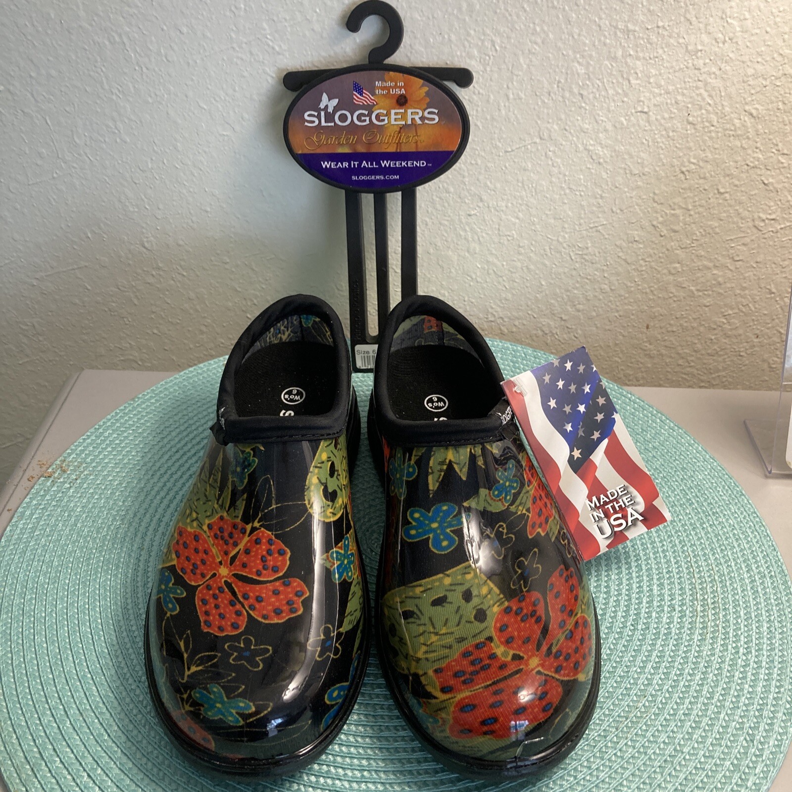 Sloggers Women’s Waterproof Gardening Shoes Multicolor with Flowers Sz 6 NWT