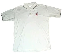 Cleveland Indians Chief Wahoo Mens White Cotton Polo Shirt sz. Large Mlb