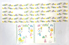 Vintage Mrs. Grossman's Sticker Lot Sheets Baby  Boy Girl Scrapbooking Blue Pink