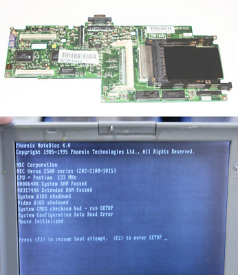Upper Pentium I Motherboard NB7063484B - NEC Versa 2530 2500 Vintage Laptop