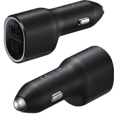 Autoladegerät Samsung EP-L4020, USB-A 15W,AFC, QC / USB-C 25W PD, Schwarz