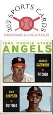 1964 Topps #127 Angels 1964 Rookie Stars (Aubrey Gatewood / Dick Simpson)