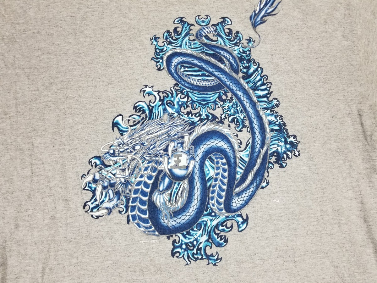 VINTAGE 90' JNCO JEANS BLUE DRAGON GRAY T-SHIRT SZ XLARGE | eBay