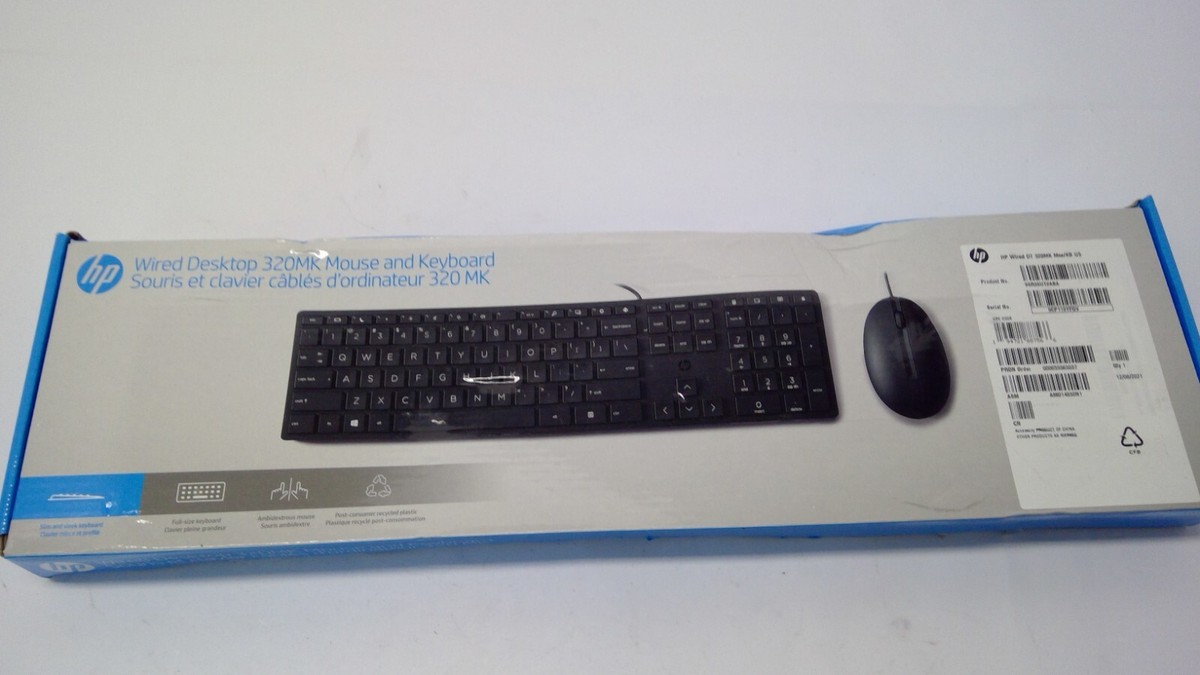 HP Wired Desktop 320MK Mouse and Keyboard,USB (9SR36UT#ABA) | eBay