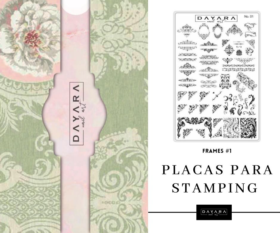 44 FRAME Designs DAYARA Stamping Plate Stamped Design Nail Art Stamp Tool