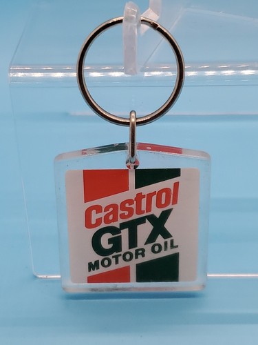 Vintage Castrol GTX Motor Oil Company Advertising Keychain Key Ring