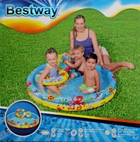 Bestway Planschbecken-Set Strandball Schwimmring, Kinder Pool 122 X 20 Cm