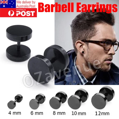 Men's dumbbell earrings deals