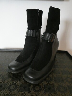 Nando Muzi Black Ankle Boots Made in Italy 37 Italy (US 7-7.5)