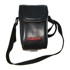 VTG Pentax Camera Shoulder Carry Case Bag Black Red Point  Shoot Leatherette