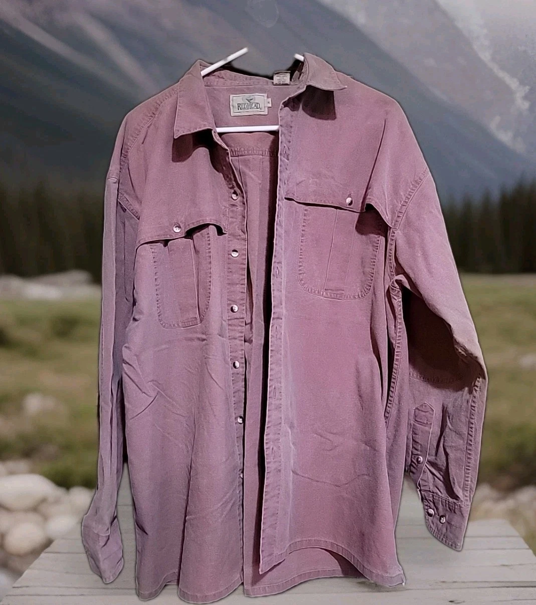 RedHead 90s Workwear Button-Up Shirt - Black Classic Fit Outdoor