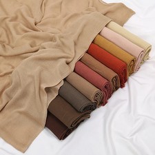 Hot Sale Crinkle Rayon Hijab Women Muslim Scarf Shawls Solid Headscarf Wraps Big