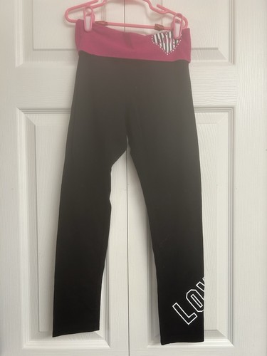 Girls Danskin Now Size M (7-8) Black Yoga Pants - Love Theme - Picture 5 of 5
