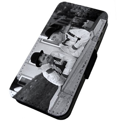 ZUM DURCHSICHTIGEN BEDRUCKTEN FLIP & CLIP iPhone, Samsung, Huawei, Oppo Laurel & Hardy