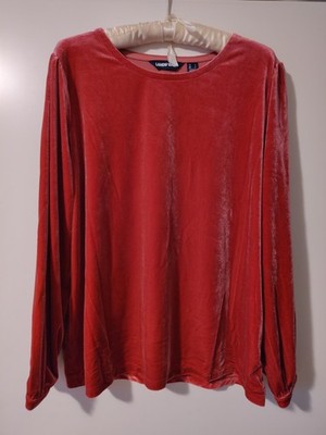 Lands' End Samtpulli schoenes dunkelkirschrot, Gt. L, NEU ohne Etikett 