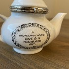 Marci Baum Bros White Teapot Hinged "A Grandmother's Love is a Treasured Gift" — photo 5