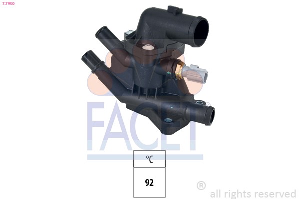 Thermostat liquide de refroidissement FACET 7.7950 contre les baisses de chauffage Ford Fiesta