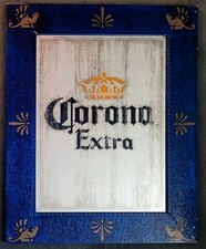 VTG  Corona Extra Beer Bar Mirror 32 x 23 Blu...