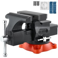 VEVOR 5.5" Bench Vise Multipurpose Heavy Duty Ductile Iron Swivel Locking Base
