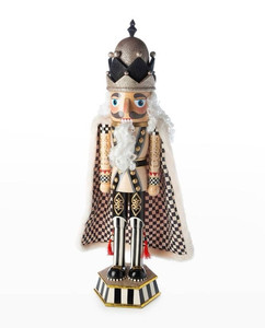 MacKenzie-Childs Della Robbia Grand Nutcracker Large Decorative Black/White/Gold