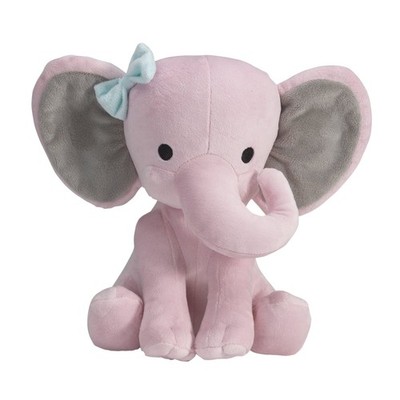 Bedtime Originals Twinkle Toes Pink Elephant Plush, 1 Count (Pack of 1),