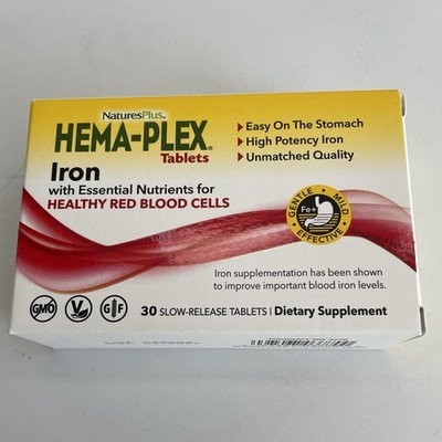 Hema-Plex Iron 30 Slow-Release Tablets - 85 Mg Chelated Iron Total Blood Health