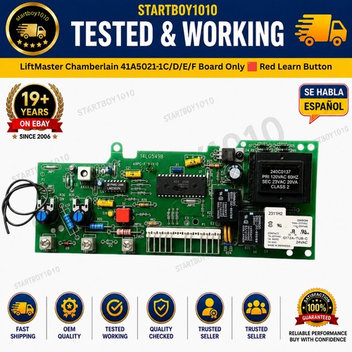 LiftMaster Chamberlain 41A5021-1C/D/E/F Board Only 🟥 Red Learn Button
