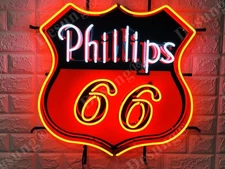 Phillips 66 Gas Gasoline Oil 16"x16" Neon Sign HD Vivid Printing